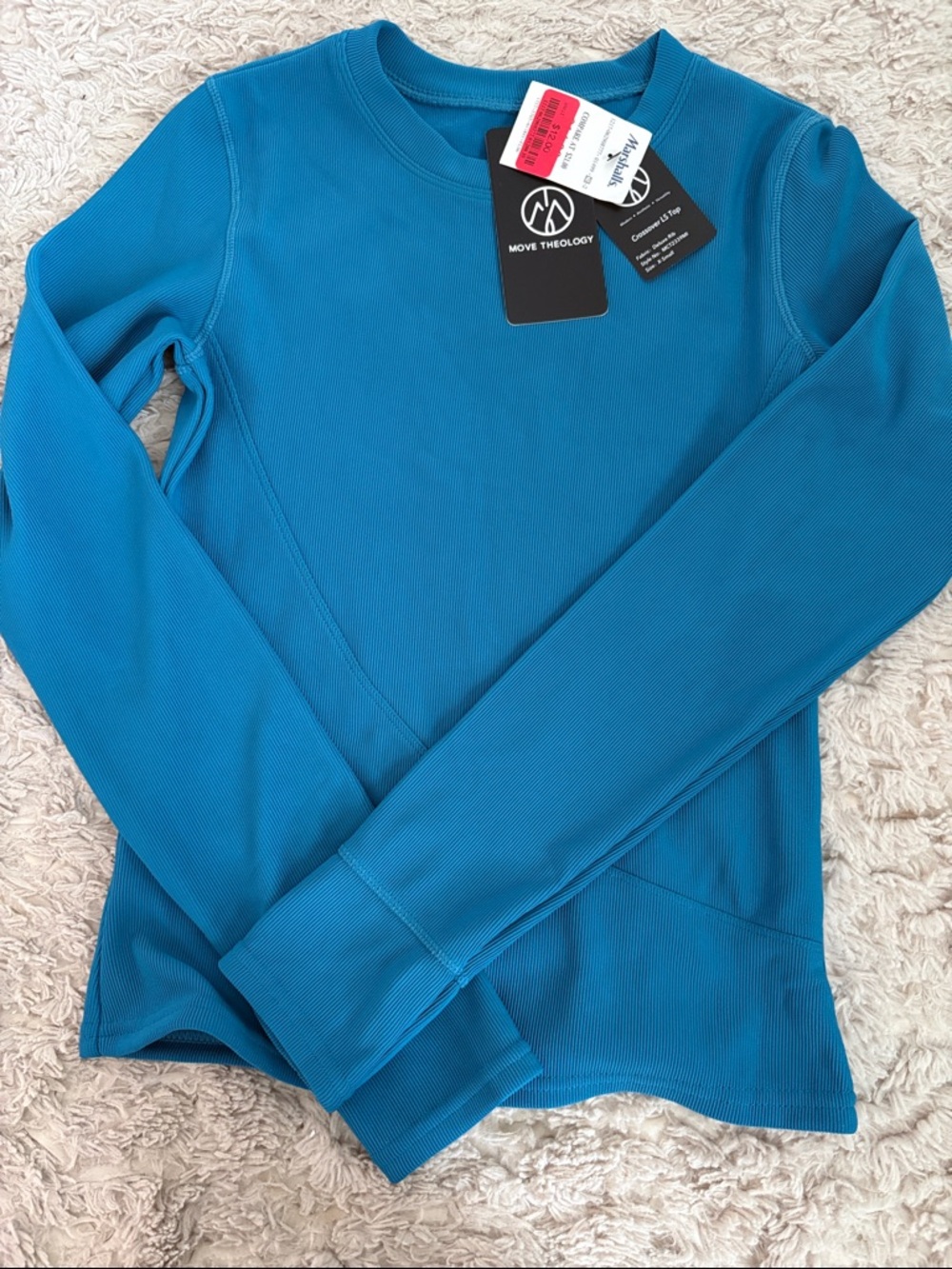 Move Theology Women's Blue Long-Sleeve Crewneck Top XS